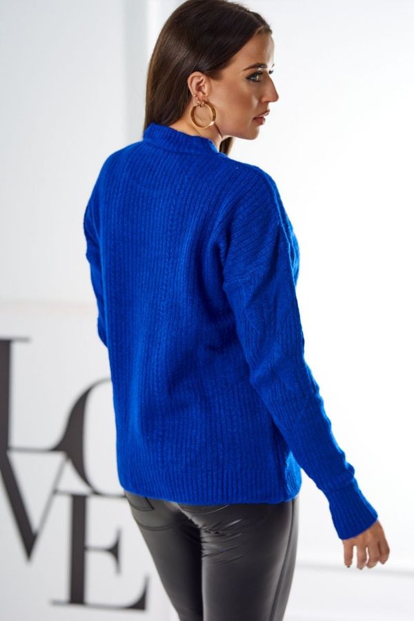 Kesi Overhead sweater with fashionable cornflower blue weave