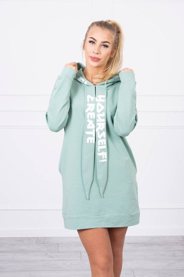 Kesi Oversize dark mint hooded dress