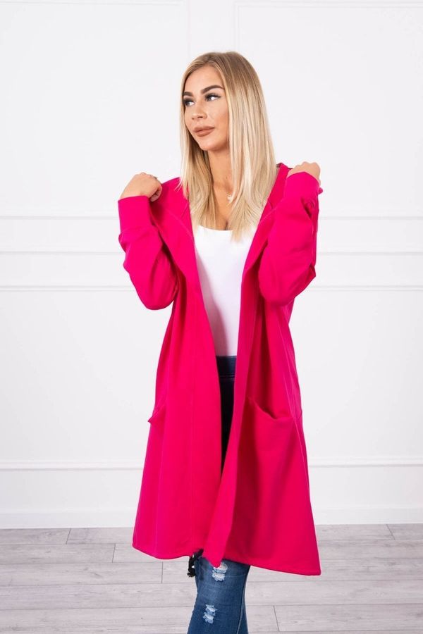 Kesi Oversize fuchsia cape with hood