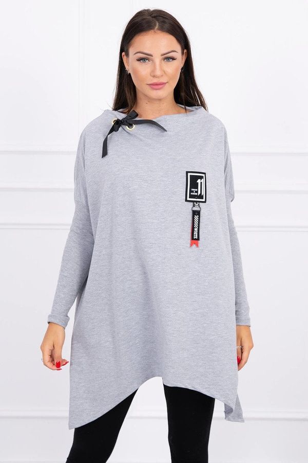 Kesi Oversize sweatshirt with asymmetrical sides in gray color