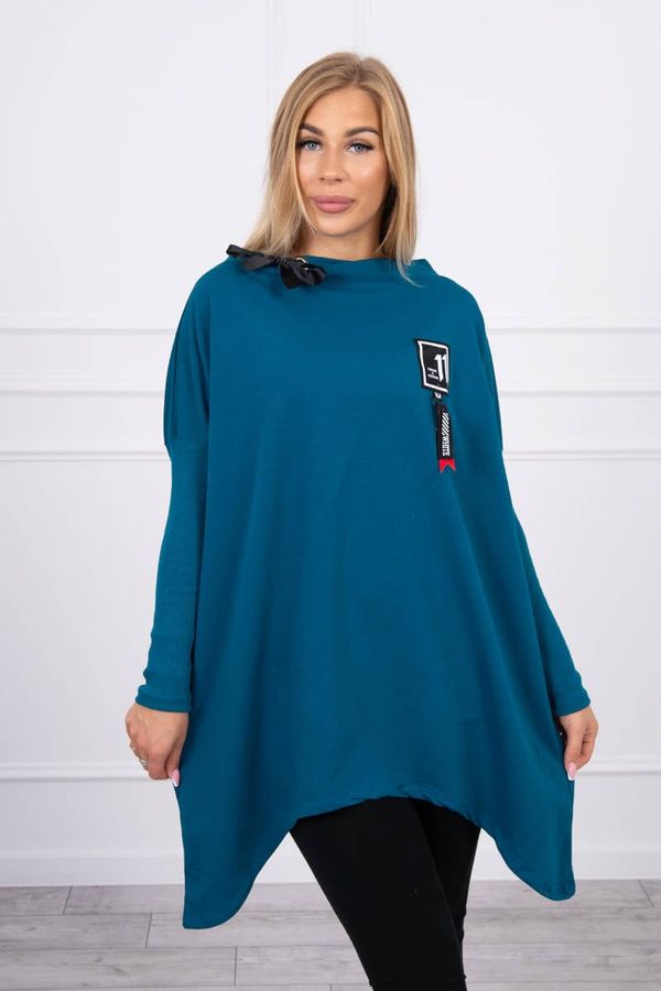 Kesi Oversize sweatshirt with asymmetrical sides marine