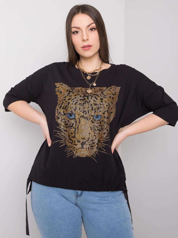 Fashionhunters Oversize women's blouse with black application