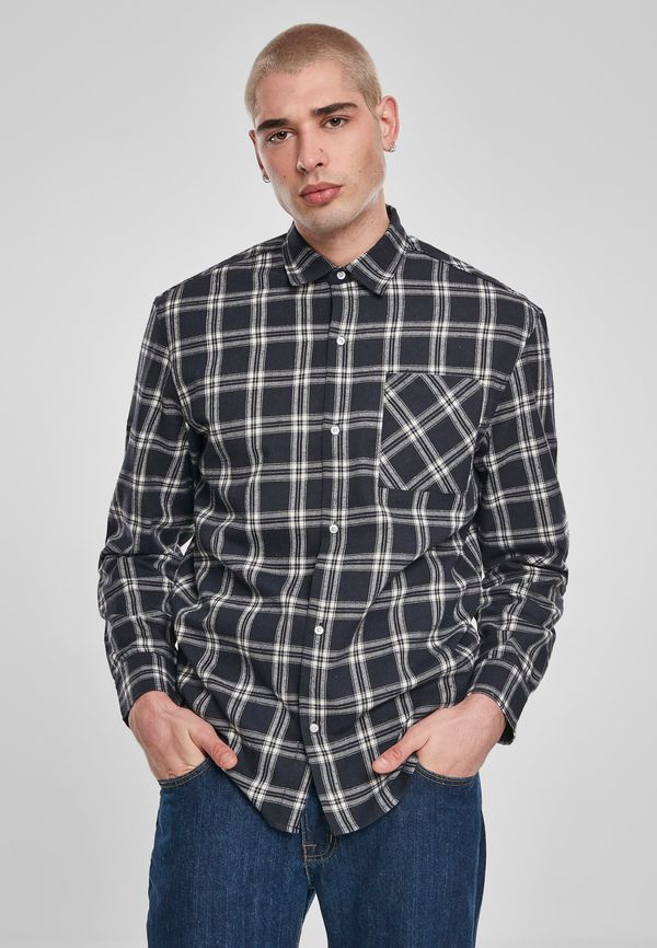 Urban Classics Oversized Check Shirt Midnight/White