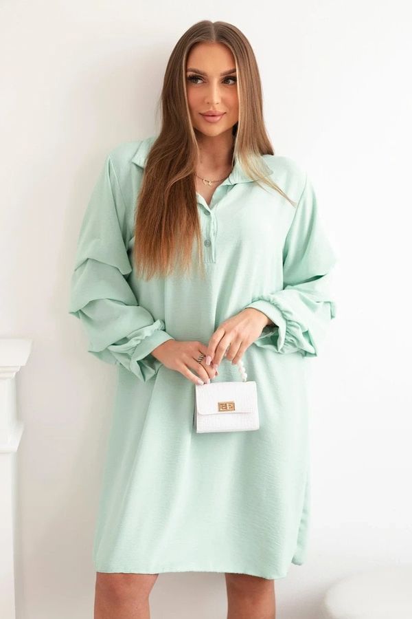 Kesi Oversized dress with decorative sleeves light mint