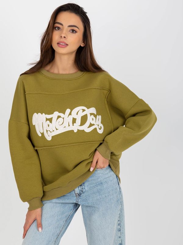 Fashionhunters Oversized Olive Sweatshirt