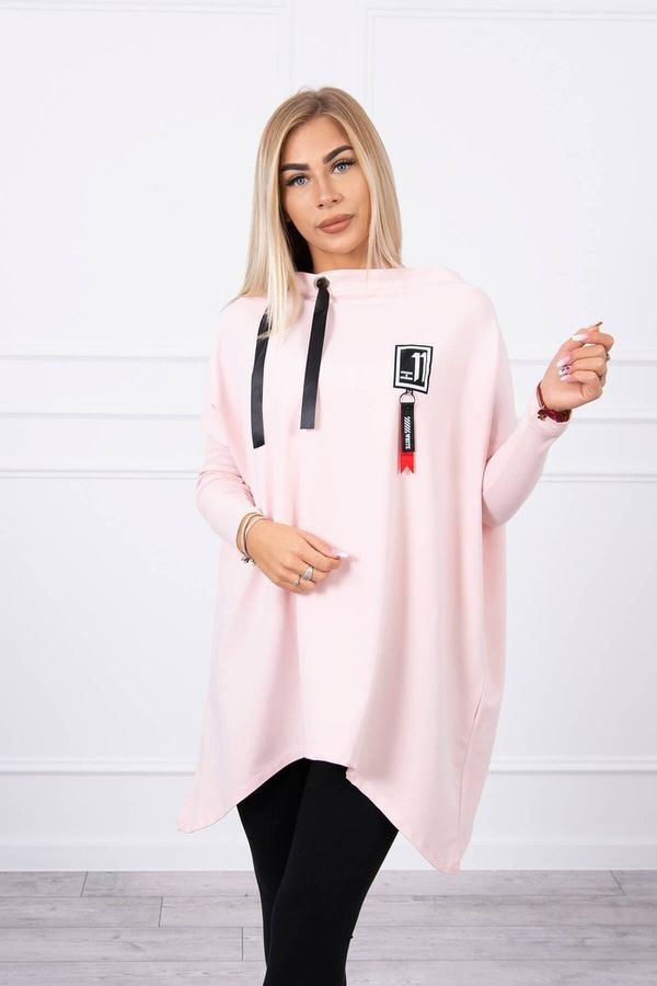 Kesi Oversized sweatshirt with asymmetrical hips powder pink