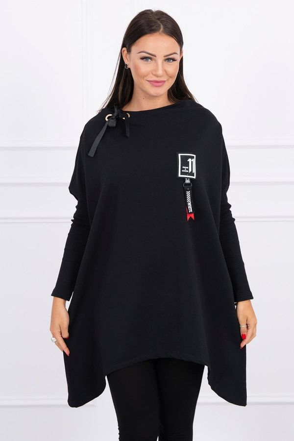 Kesi Oversized sweatshirt with asymmetrical sides black