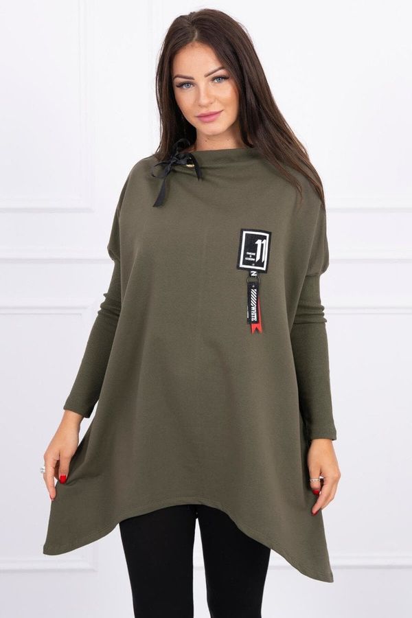 Kesi Oversized sweatshirt with asymmetrical sides khaki