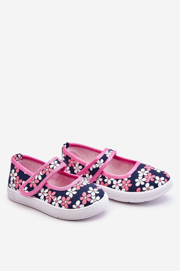 PA1 PA1 Children's ballerinas in flowers navy blue-pink Noah