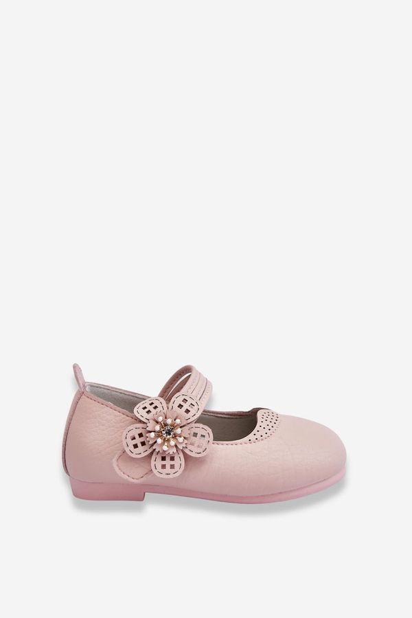 PA1 PA1 Children's Leather Ballerinas With Flower Pink Cobi