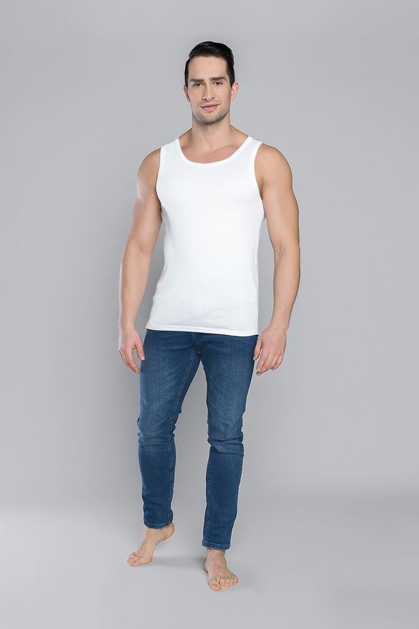 Italian Fashion Paco tank top with wide straps - white