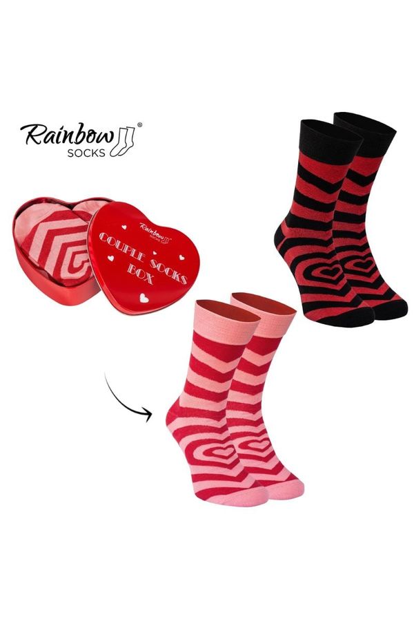 Kesi PAIR BOX 2 pairs Box Heart Rainbow Socks