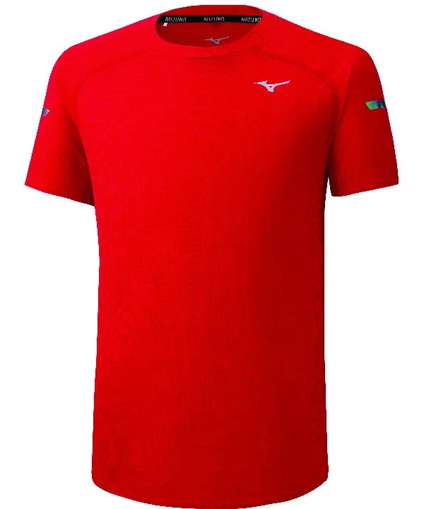 Mizuno Pánské tričko Mizuno DryAeroFlow Tee červené, S