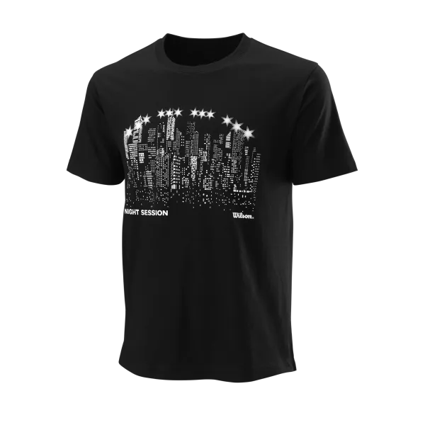 Wilson Pánské tričko Wilson  Night Skyline Tech Tee Black XL