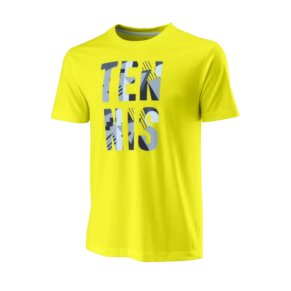 Wilson Pánské tričko Wilson  Stacked Tennis Tech Tee Sulphur Spring L