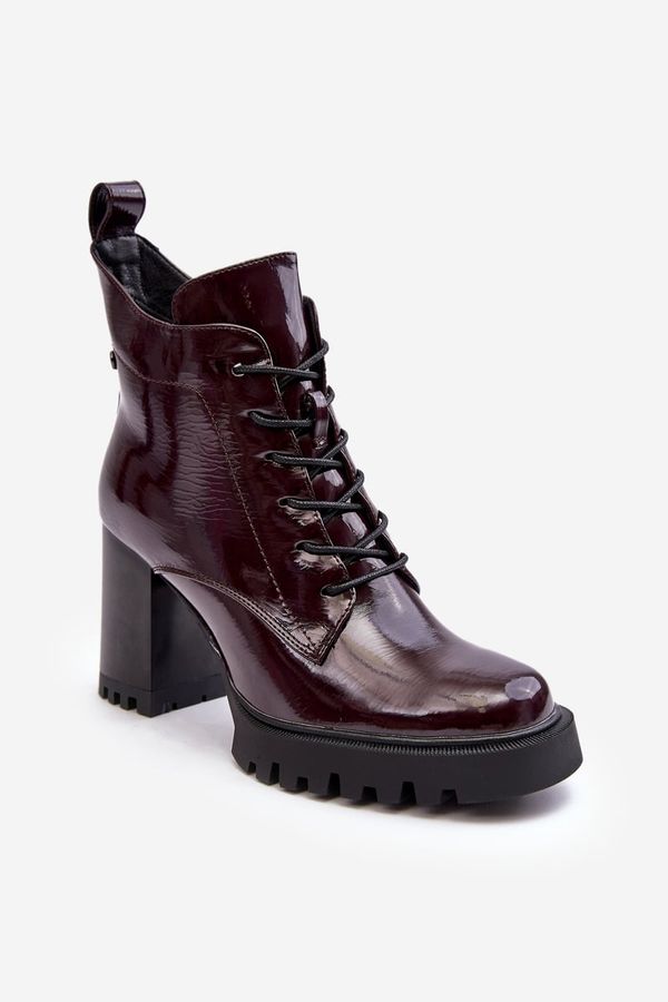 Kesi Patented ankle boots, insulated burgundy D&A