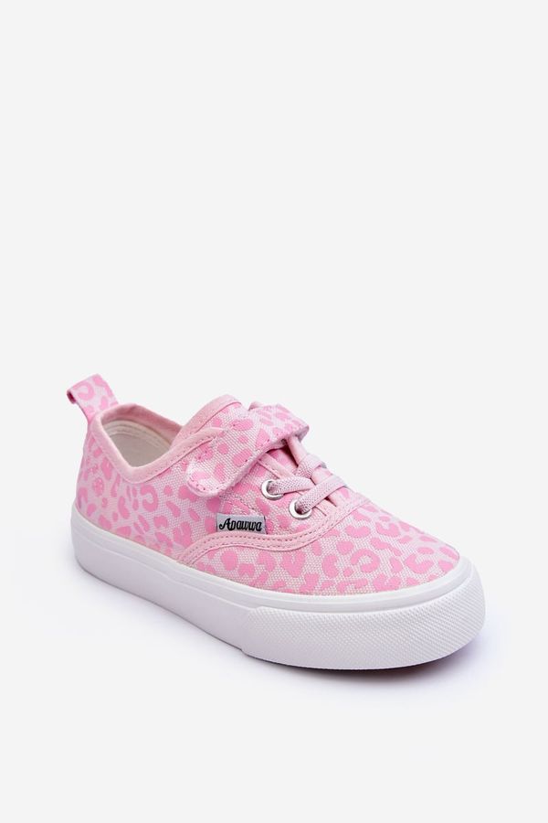Kesi Patterned children's Velcro sneakers, Pink Plate
