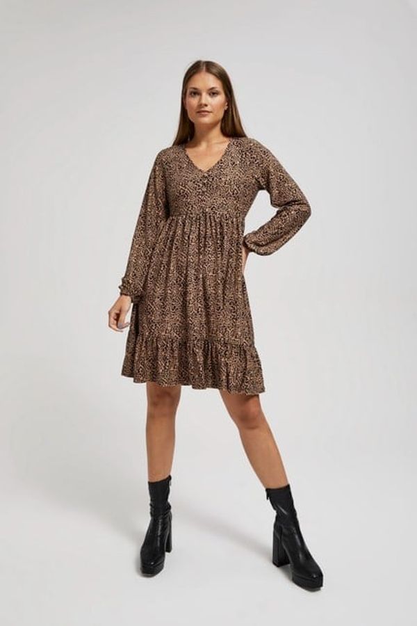 Moodo Patterned dress with ruffles