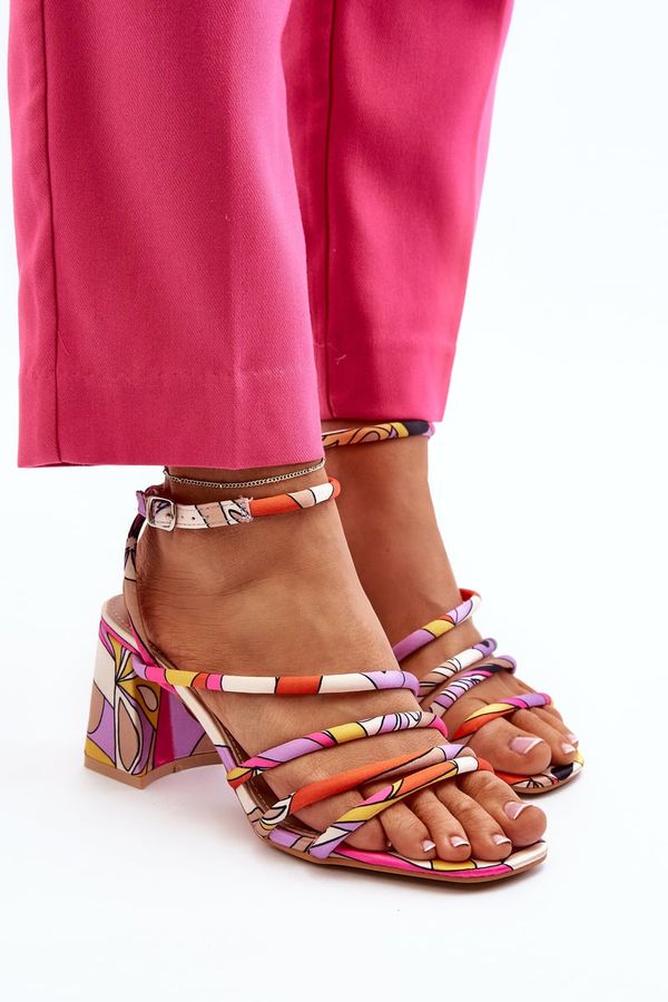 Kesi Patterned high-heeled sandals Purple Jenglla