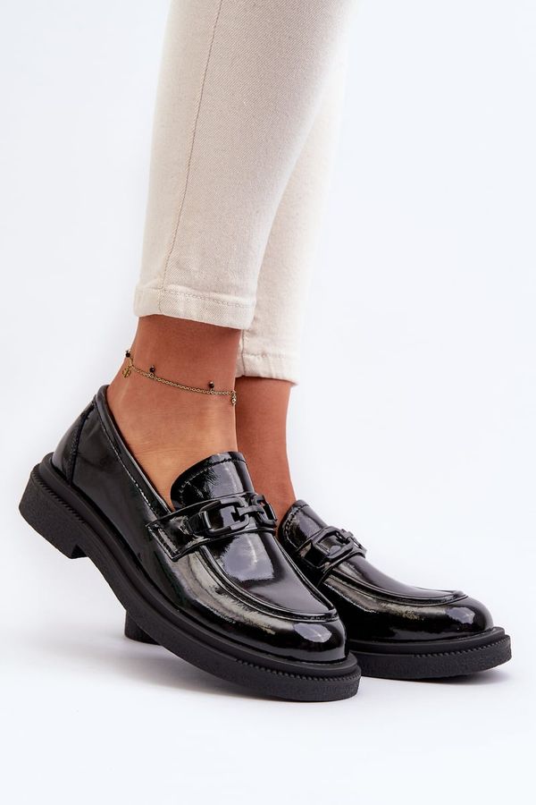 PE1 PE1 Black patent leather women's moccasins Keelana