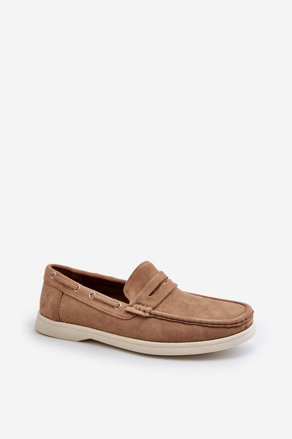 PE1 PE1 Men's Moccasins in Faux Suede Beige Rivanell