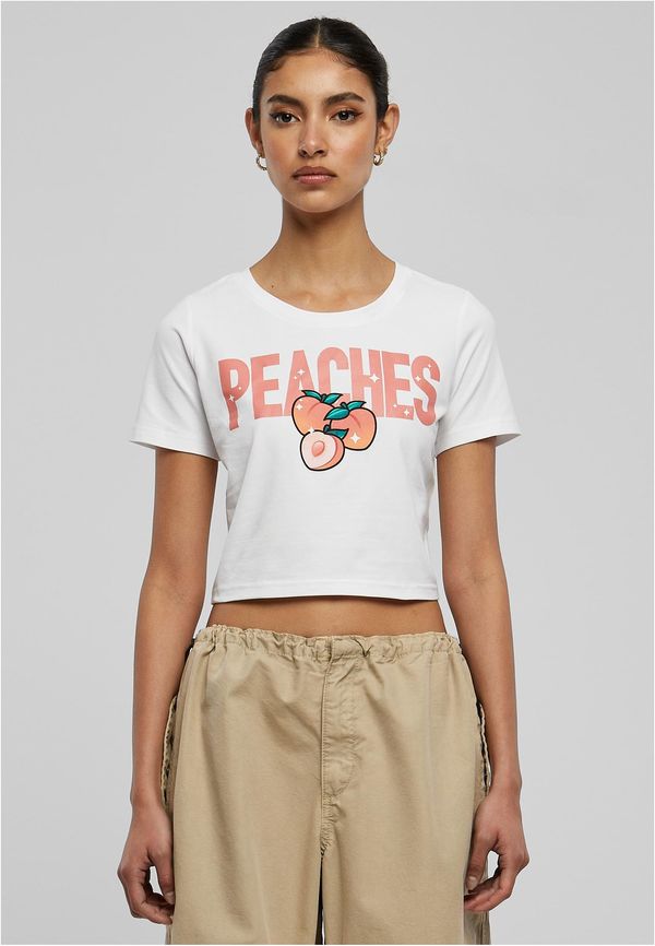 Miss Tee Peaches Cropped Tee White