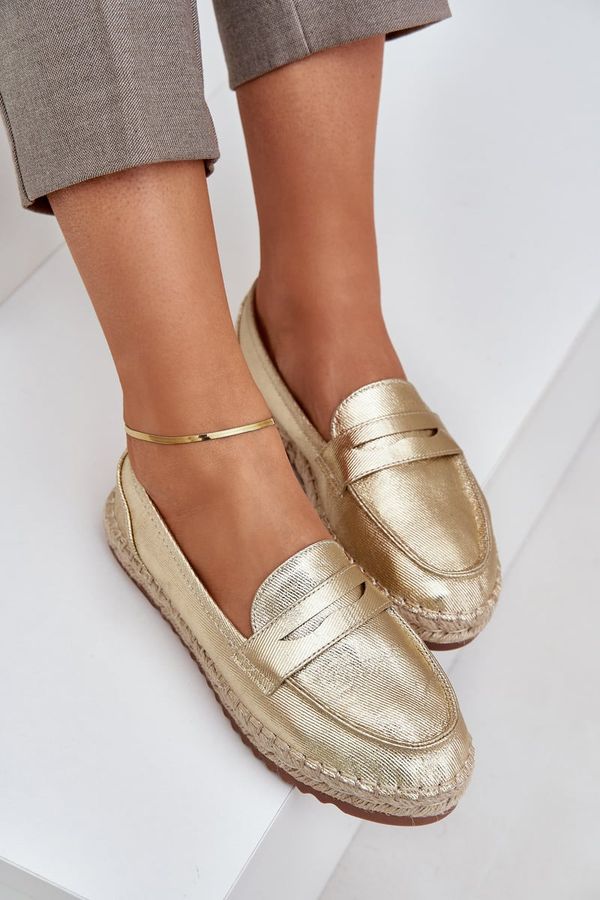 PH2 PH2 Women's espadrilles with jute weaving on flat sole golden Shilova