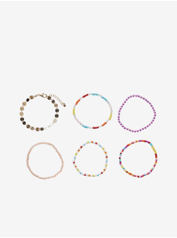 Pieces Pieces Set of six women's bracelets in pink, red and gold Piec - Women