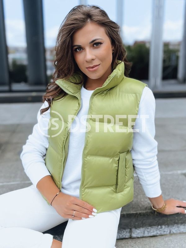 DStreet Pikowana kamizelka damska WILLOW pistacjowa Dstreet