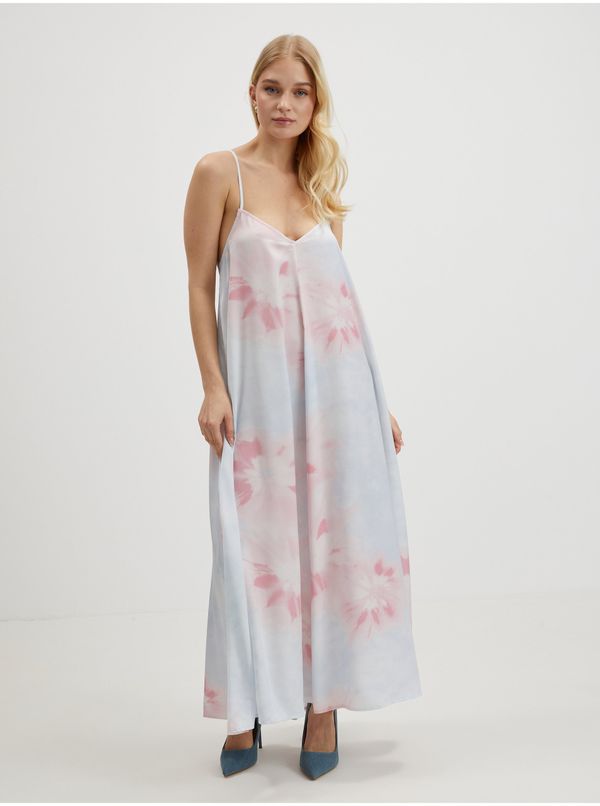Only Pink and Blue Women's Patterned Maxi Dress with Straps ONLY Tina