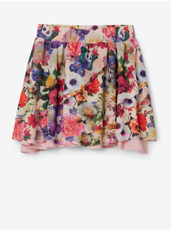 DESIGUAL Pink and cream girls' floral skirt Desigual Bimba - Girls
