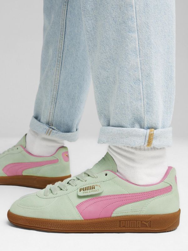 Puma Pink and green suede sneakers Puma Palermo