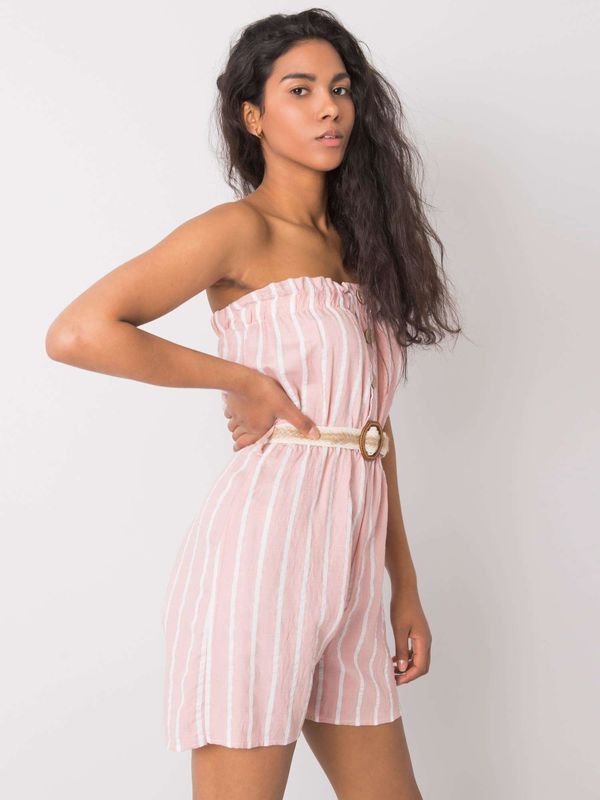 Fashionhunters Pink-and-white striped overall Soledad RUE PARIS