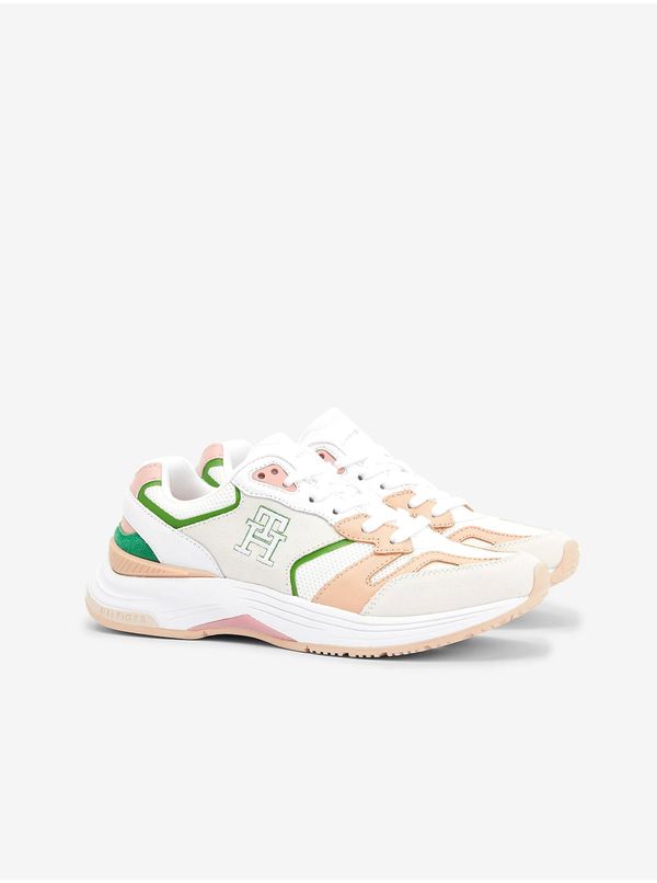 Tommy Hilfiger Pink and White Women's Leather Sneakers Tommy Hilfiger - Women