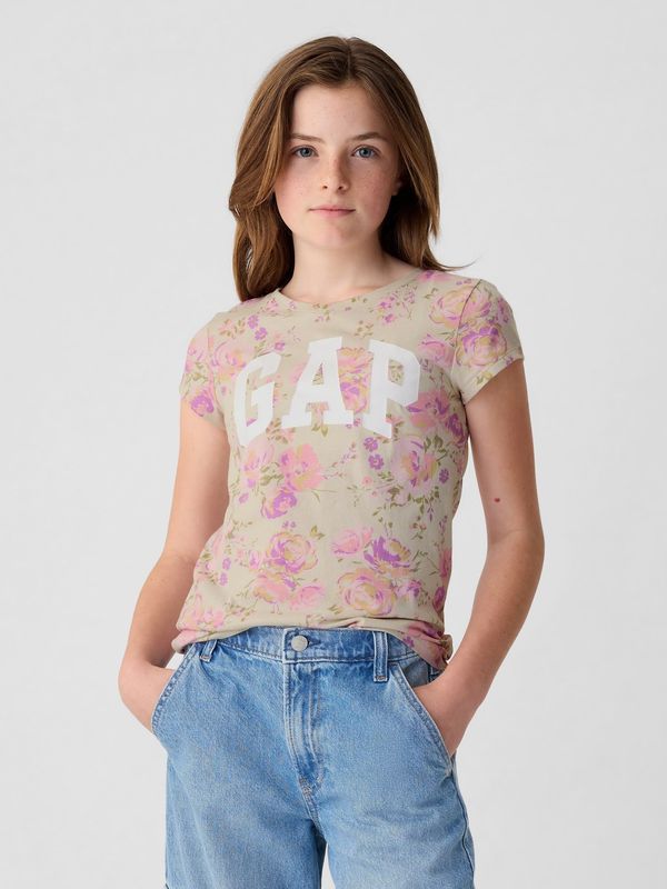 GAP Pink-beige girls' T-shirt with GAP logo