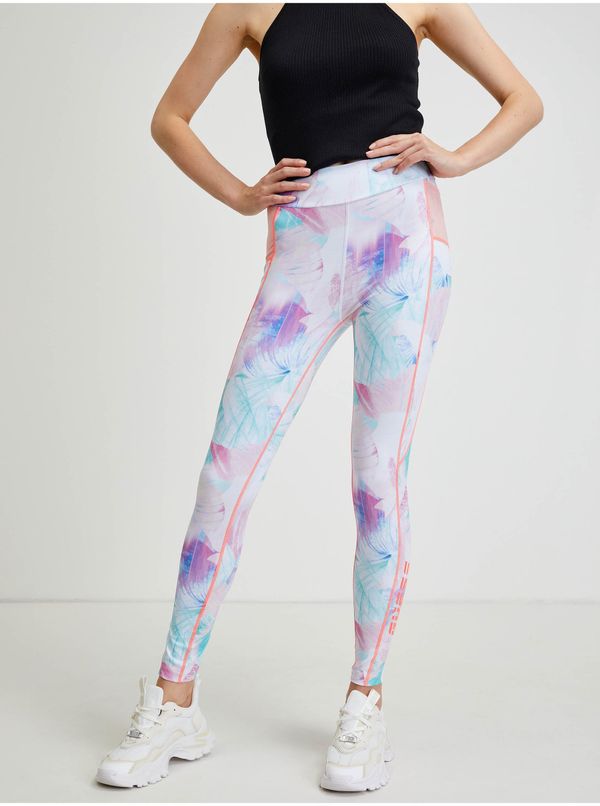 Guess Pink-blue-white womens patterned leggings Guess Alice - Women