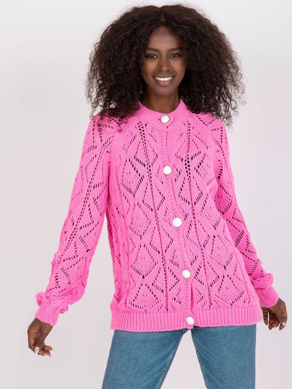 Fashionhunters Pink cardigan with decorative buttons RUE PARIS