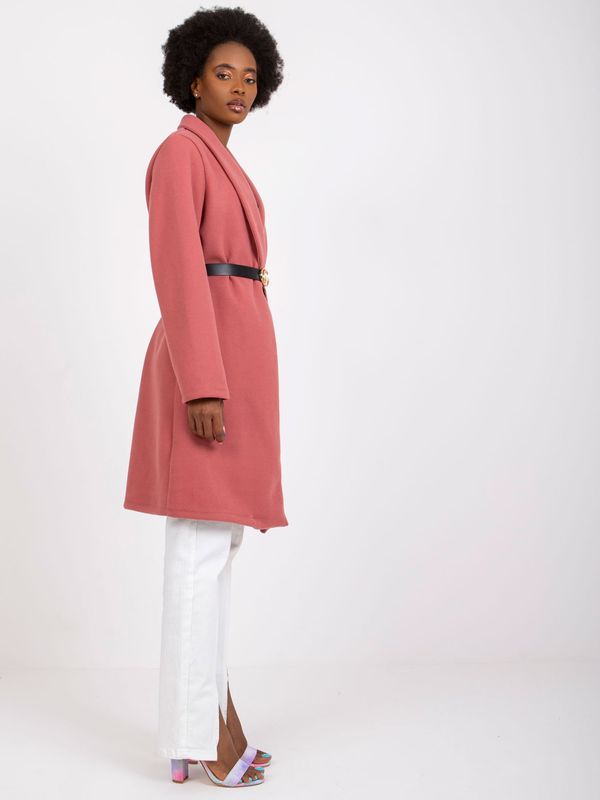 Fashionhunters Pink coat with Luna belt
