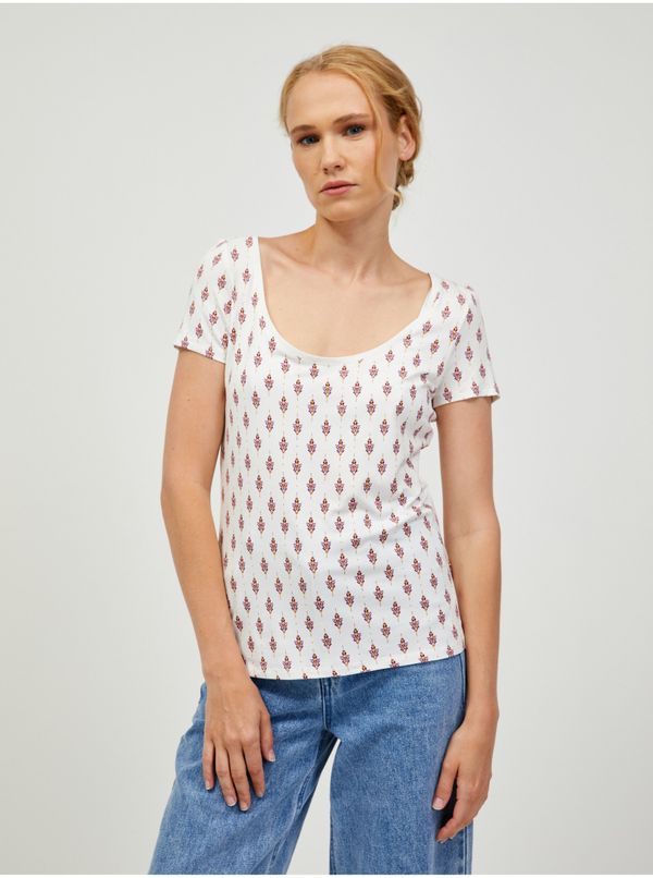 Orsay Pink-cream patterned T-shirt ORSAY - Women