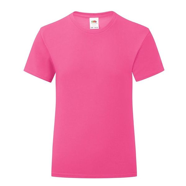 Fruit of the Loom Pink Girls' T-shirt Iconic Fruit of the Loom
