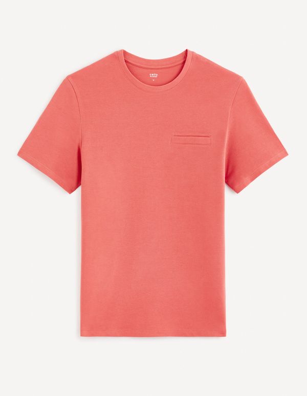 Celio Pink men's cotton T-shirt Celio Gepopiff