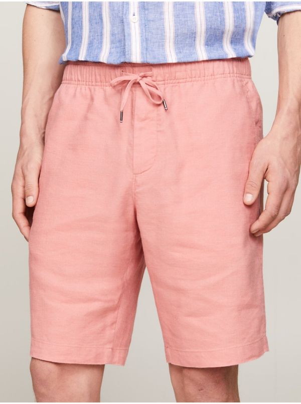 Tommy Hilfiger Pink men's linen shorts Tommy Hilfiger - Men