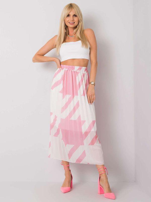 Fashionhunters Pink pleated maxi skirt Isidora