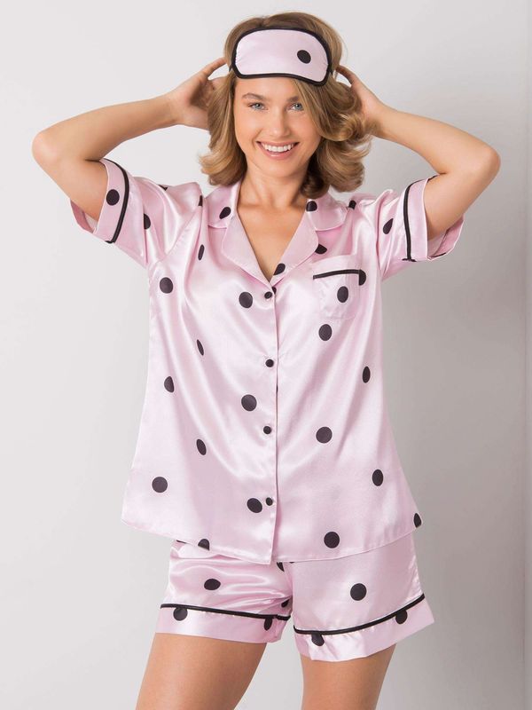 Fashionhunters Pink polka dot sleeping set
