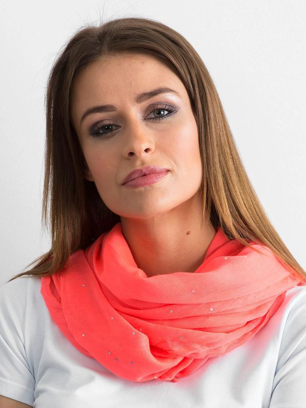 Fashionhunters Pink scarf with rhinestones