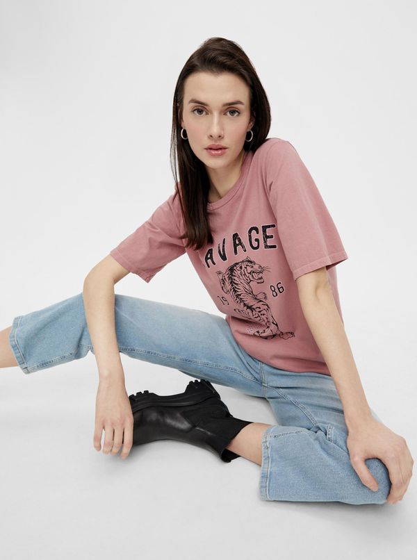 Pieces Pink T-shirt with print Pieces - Women