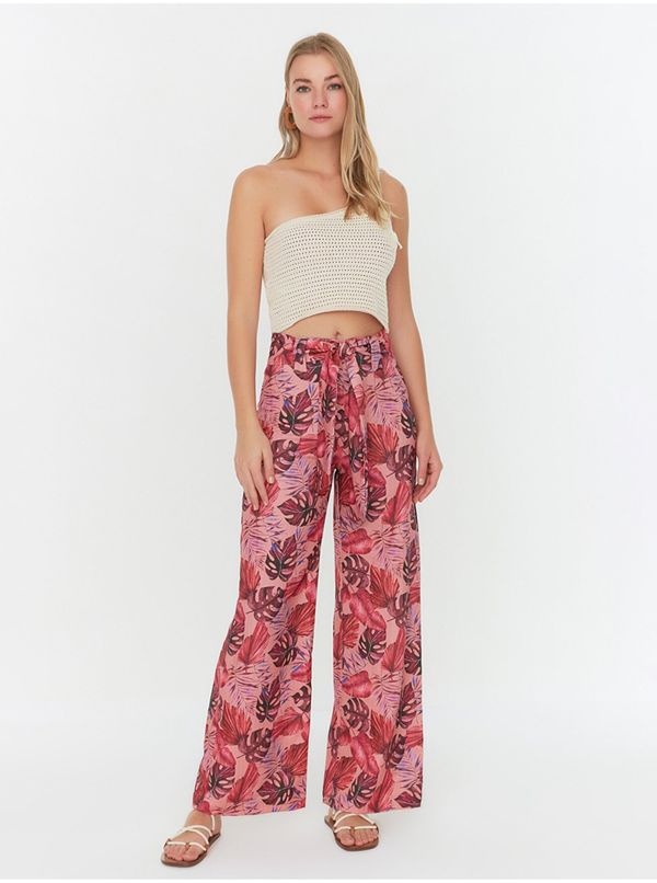 Trendyol Pink Wide Patterned Pants Trendyol - Women