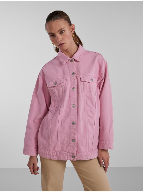 Pieces Pink Women's Oversize Denim Jacket Pieces Tika - Women's