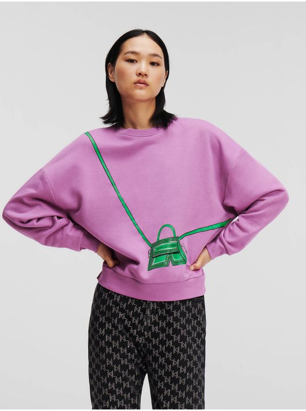 Karl Lagerfeld Pink womens oversize sweatshirt KARL LAGERFELD - Women