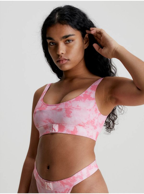 Calvin Klein Pink women's patterned bikini top Calvin Klein Underwear - Women